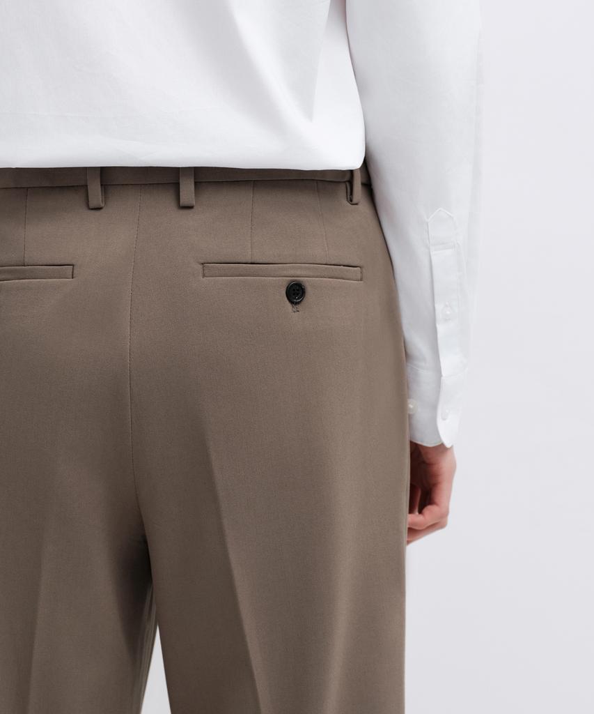 MUSINSA STANDARD Wide Hidden Banding Slacks [Light Brown]