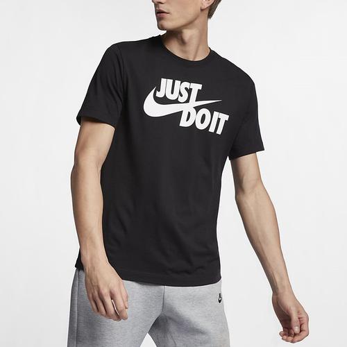 Nike 'Just Do It' Letter Print Short Sleeve T-Shirt for Men in Black