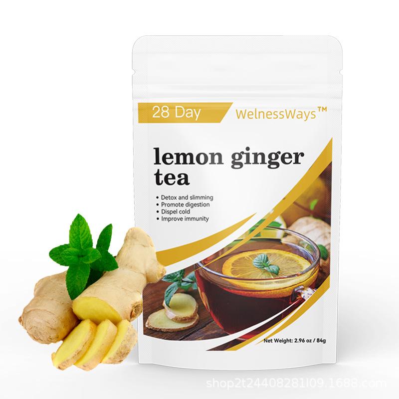 Lemon Ginger Tea Herbal Weight Loss Detox Tea 100% Natural Caffeine-Free Digestive Aid Immune Support 20 Tea Bags