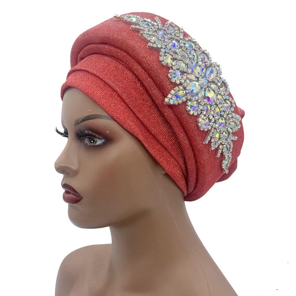 Luxury Rhinestone Turban Hat for Women