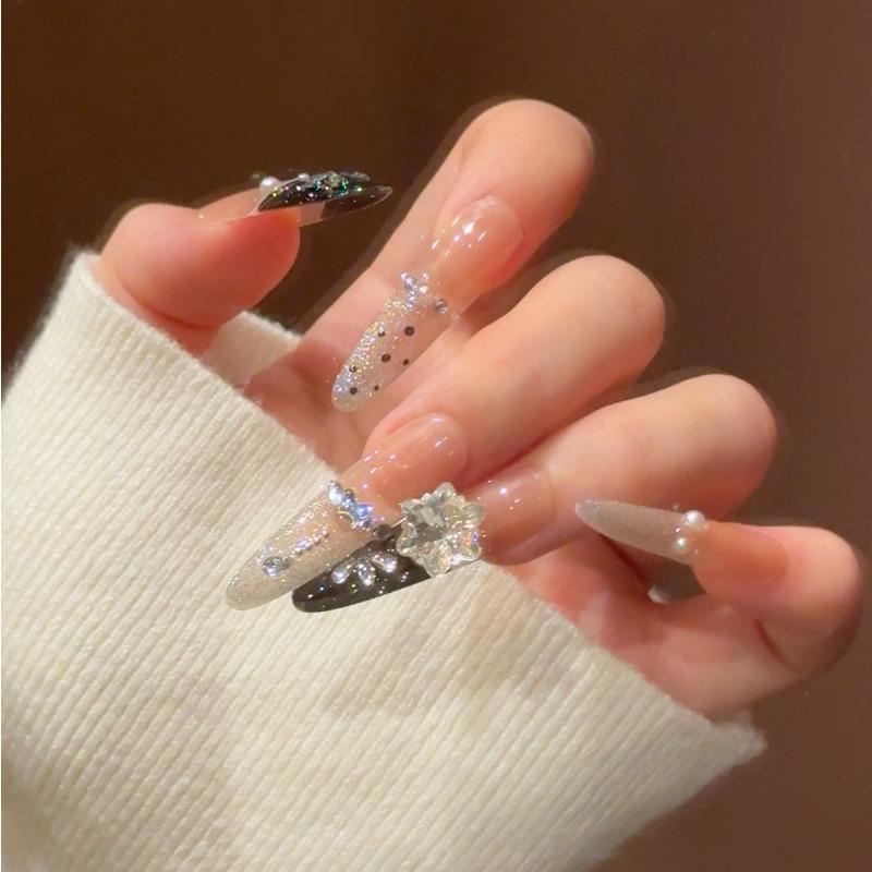 Cat's Eye Wearing Nail Pure Hand-made Nail Piece Fake Nail Wearing Nail Piece Advanced Sense Thin Dog Long