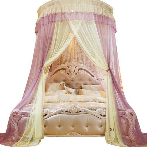 Summer New Luxury Mosquito Net Princess Elegant Bedding Curtains Dome Hanging Bedding Canopy Two-color Anti Insect Tent