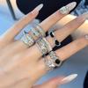 Serpentine Niche Design Sense Eyes Butterfly Full Of Diamonds Zircon Cold Wind Personality High Sense Open Ring Woman