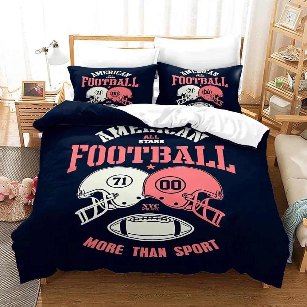 American Football Rugby Bedding For Boys Girls Kids Teens Ball Sports Game Duvet Cover Room Decoration Tie Dye Geometric Hexagon