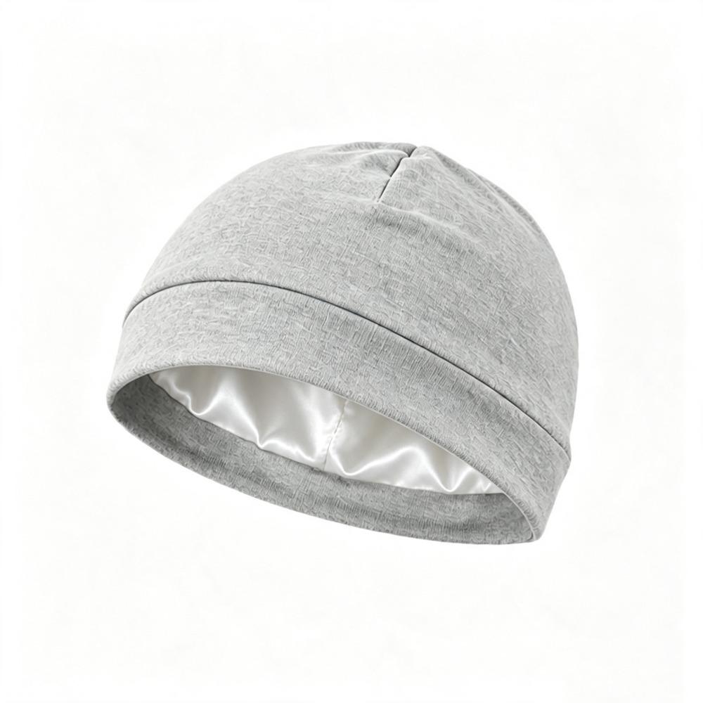 Satin-Lined Skull Cap Breathable Night Sleep Hat Soft Beanie Cap  For Men Women
