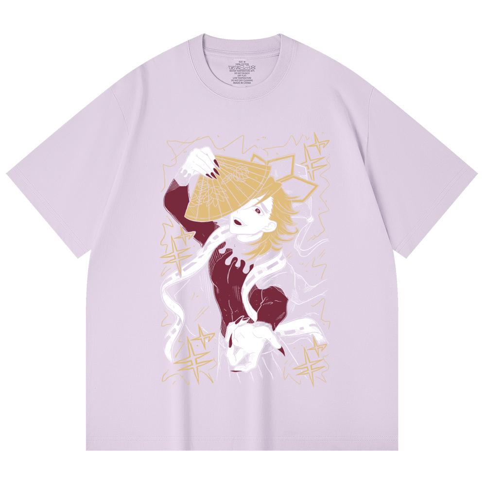 230 g/m² 100% Baumwolle Demon Slayer V39 Doma Druck Unisex Schweres Baumwoll-T-Shirt