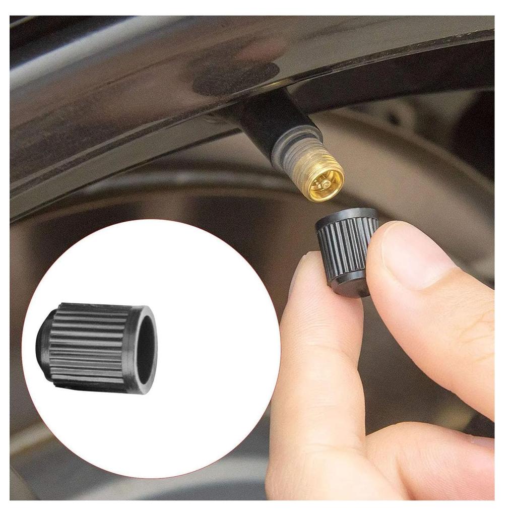 Mirhua Auto Luftventilkappe Auto Reifenventilkappe Universal Langlebig Schwarz 12er-Pack (Schwarz)