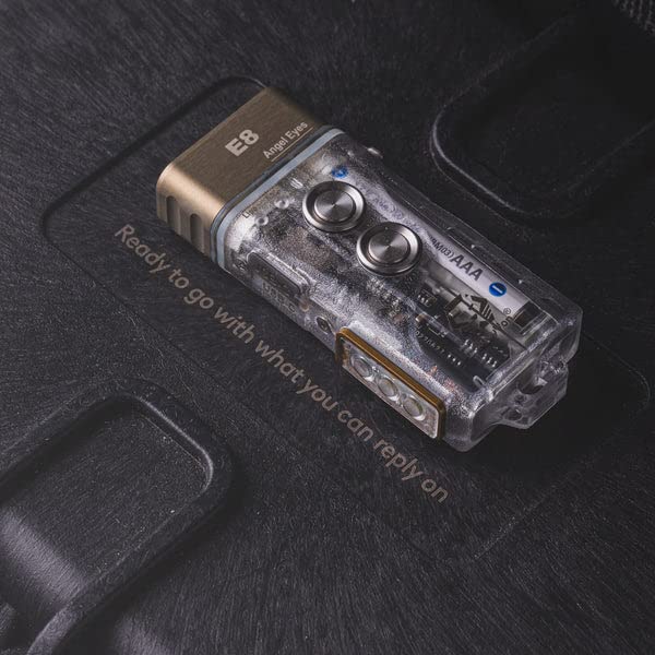 RovyVon E8 EDC Svítilna USB C 500 Lumenů Duální Napájení Malá Svítilna Kompatibilní AAA pro Kempování a Lampa s Vysokým Indexem Podání Barev 4000K 9 Režimů Světla