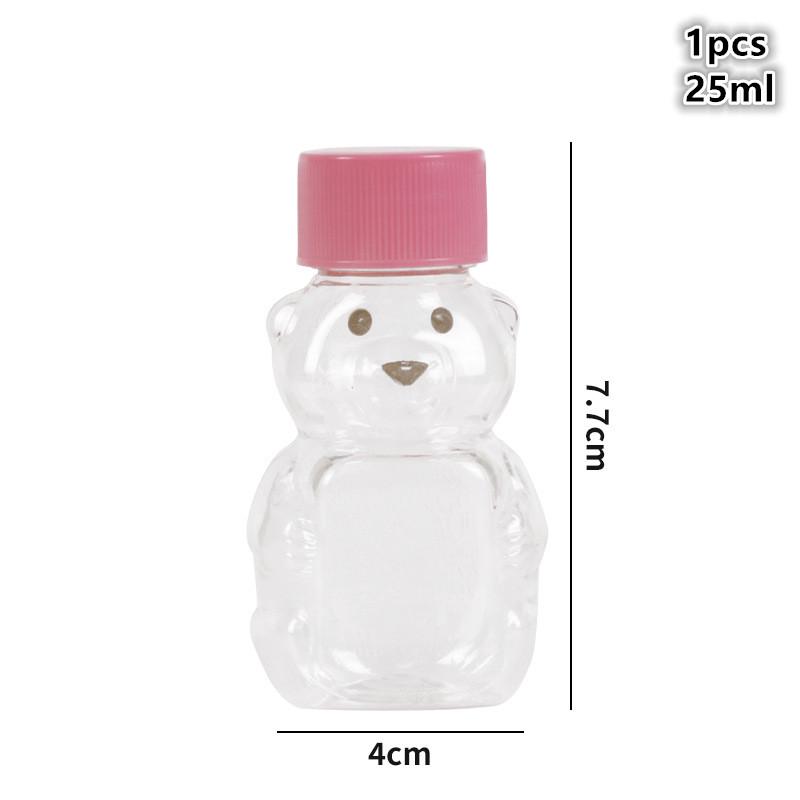 1/4pcs Mini Bear Sauce Bottles Small Condiment Containers Portable Squeeze Bottle For Picnic Travel Kitchen Supplies Soy Sauce розовый