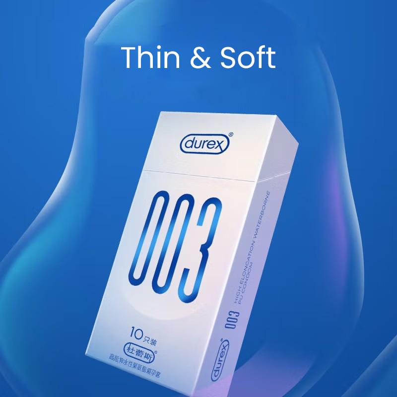 Durex 003 Condom High Elongation Waterborne PU Condom 10 Pcs/box