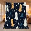 Cartoon Ghost Series Flannel Throw Blanket Non-Shedding, Soft Cozy Warm, for Home Decor, Lounge, TV Time, Christmas & Halloween