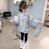 2024 New Style Gray Long-Sleeve Sweatshirt for Girls - Wide Fit, Perfect for Spring and Autumn