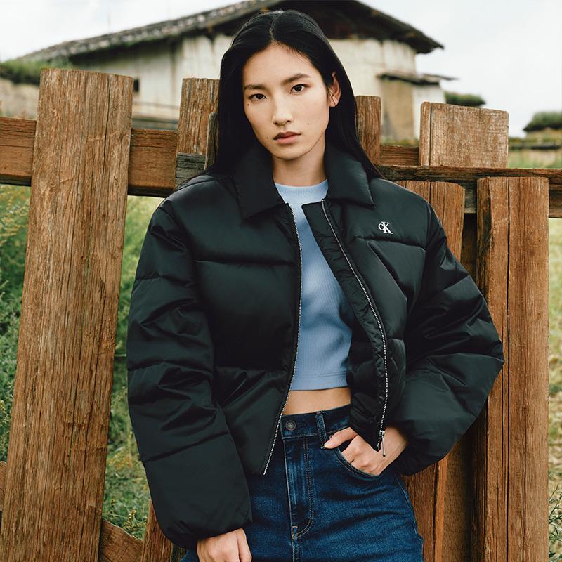 Calvin Klein Casual Letter Embroidered Loose Short Jacket Women Jacket 47D594G
