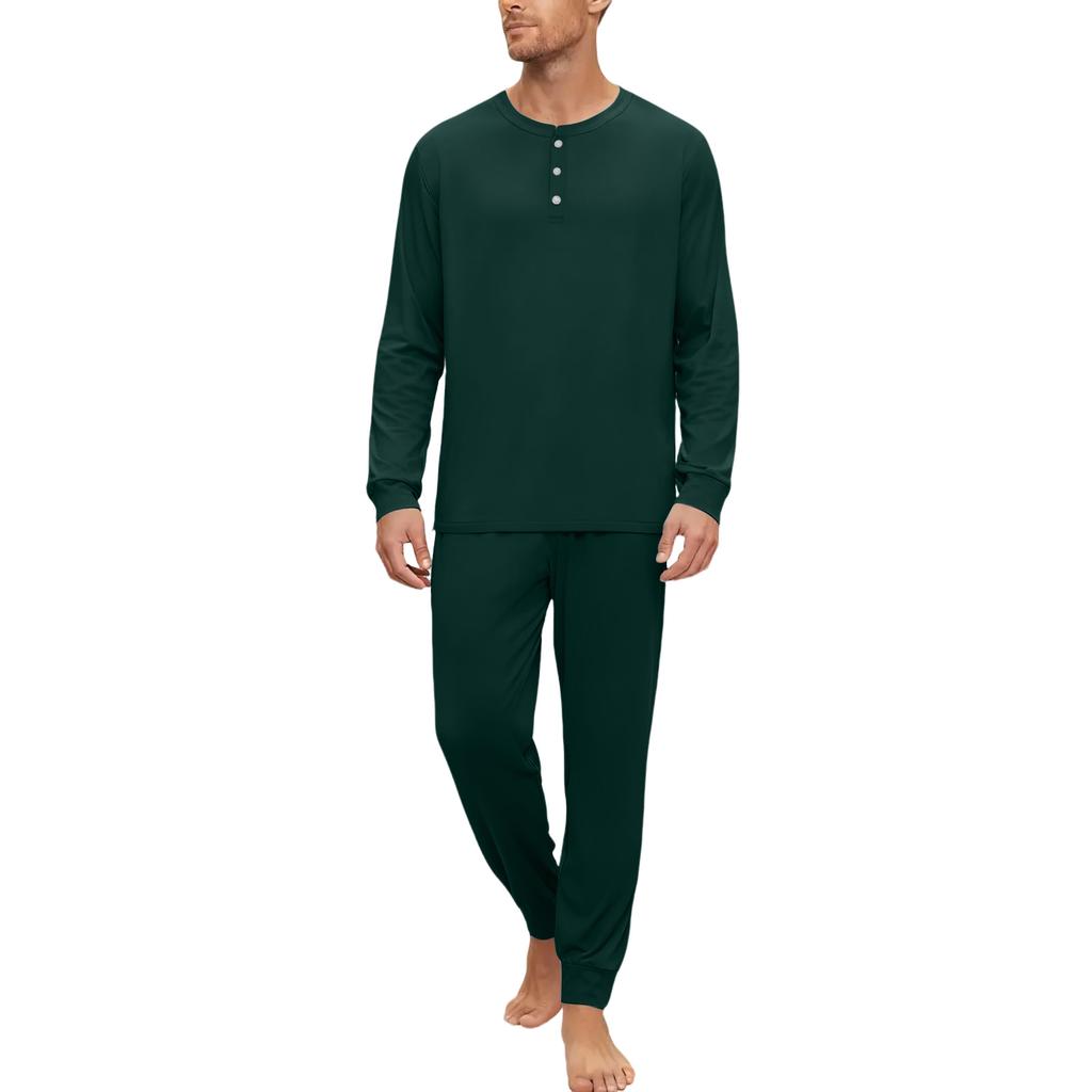 Herren-Pyjama-Set, Langarm und lange Hose, zweiteilig