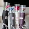 20Pcs Flower Wrappers Colorful Transparent Bag Single Bouquet Wrapper For Bouquet Flower Wrapper Waterproof Diy Gift