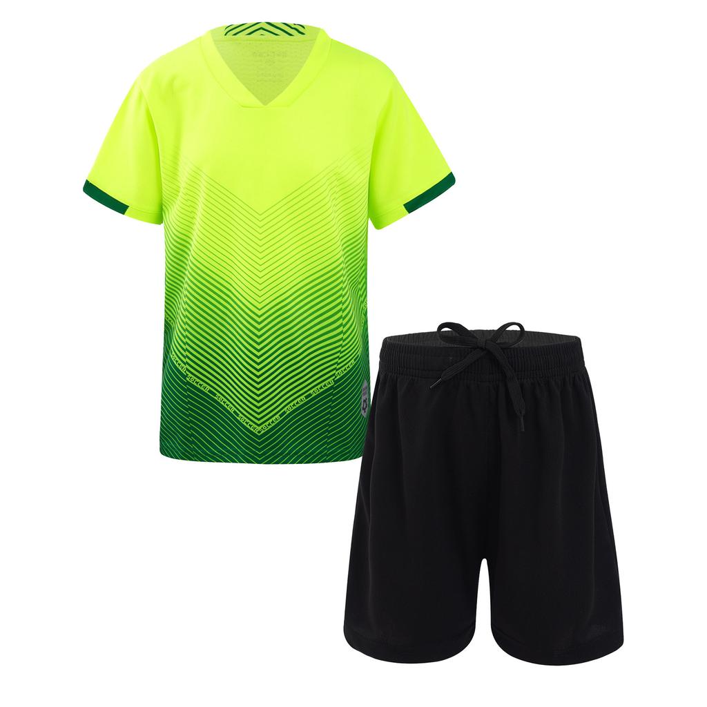 Kids Boys Soccer Jerseys Team Training Uniform Short Sleeve T-shirt and Shorts Set for Football