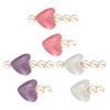 Hairpin Stable Non-Damaging Hair Clip with High-Gloss Imitation Pearls Pink Jelly Heart Design Princess Style Hair Accessory