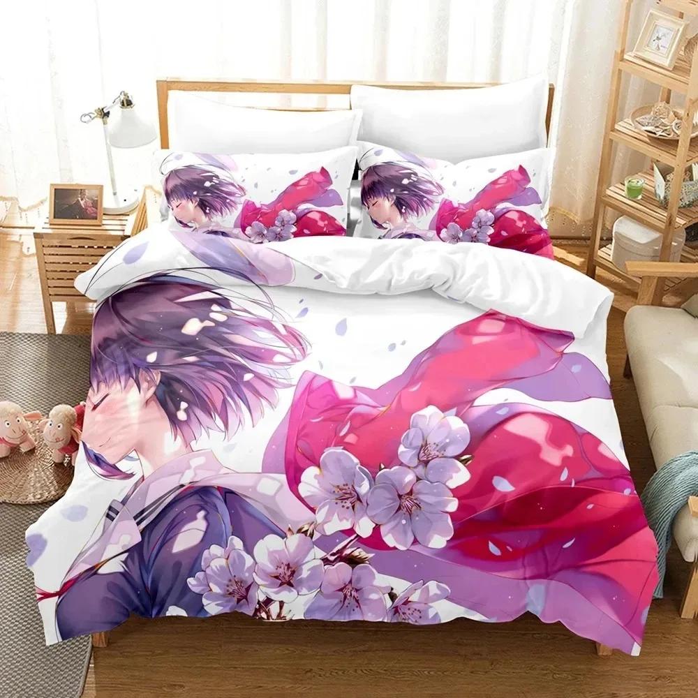 Anime Saekano Megumi Eriri Bedding Set Boys Girls Twin Queen Size Duvet Cover Pillowcase Bed Boys Adult Home Textileextile