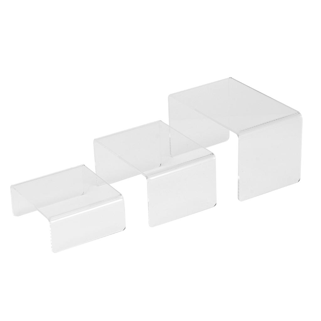 3pcs   Set Acrylic Doll Toy Figure Display Riser Rack Transparent Jewelry Display Stand