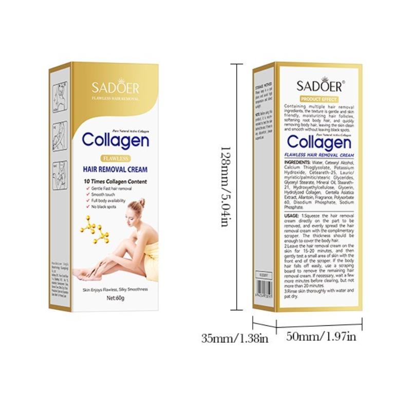 Collagen Gentle Hair Removal Cream SADOER Skin Rejuvenation Non-irritating Underarm Hair Removal Cream
