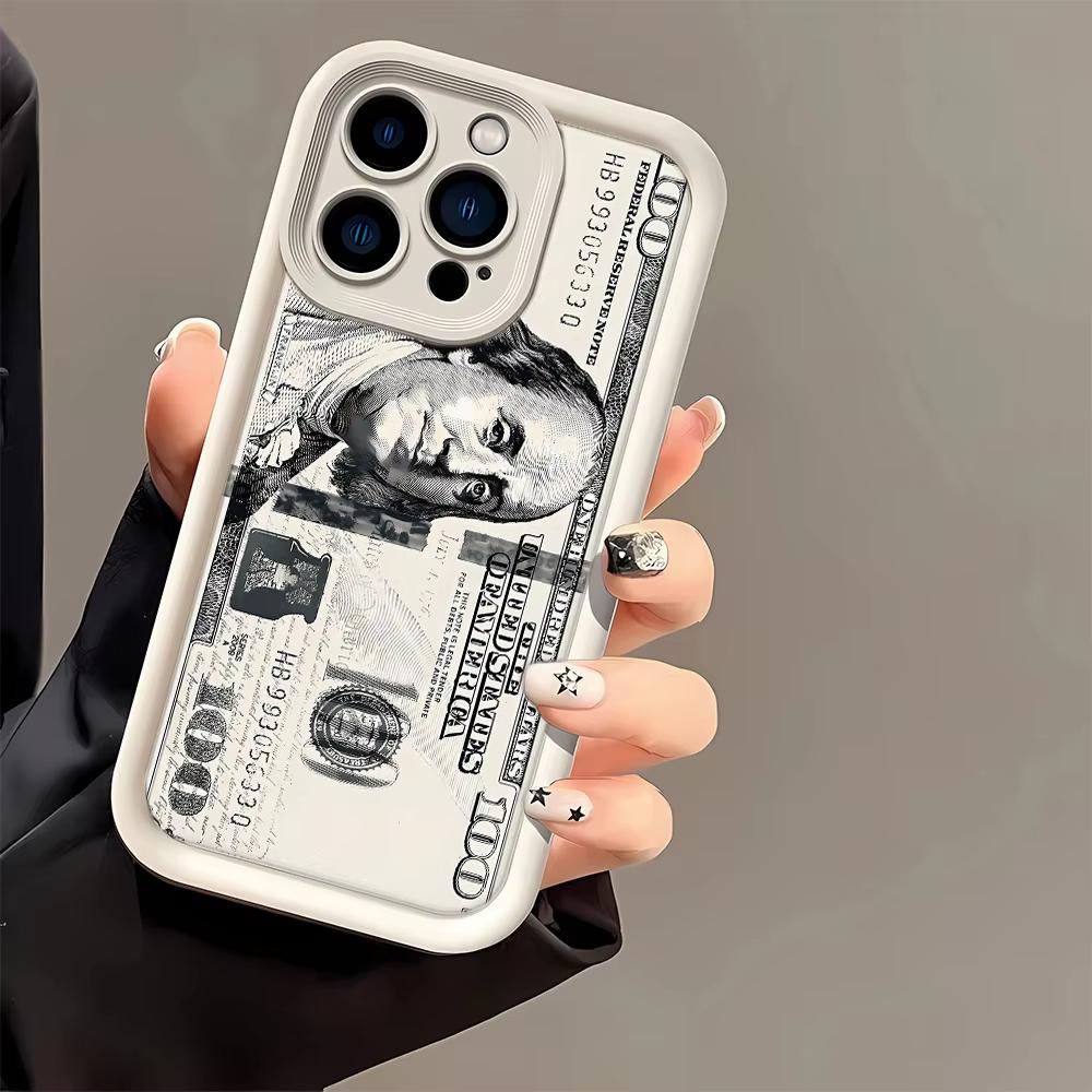 Black Dollars Full-Coverage Phone Case for Samsung Galaxy A56 A55 A36 A35 A26 A25 A15 5G A24 A23 A22 A52 A52S A71 A72 4G Cover