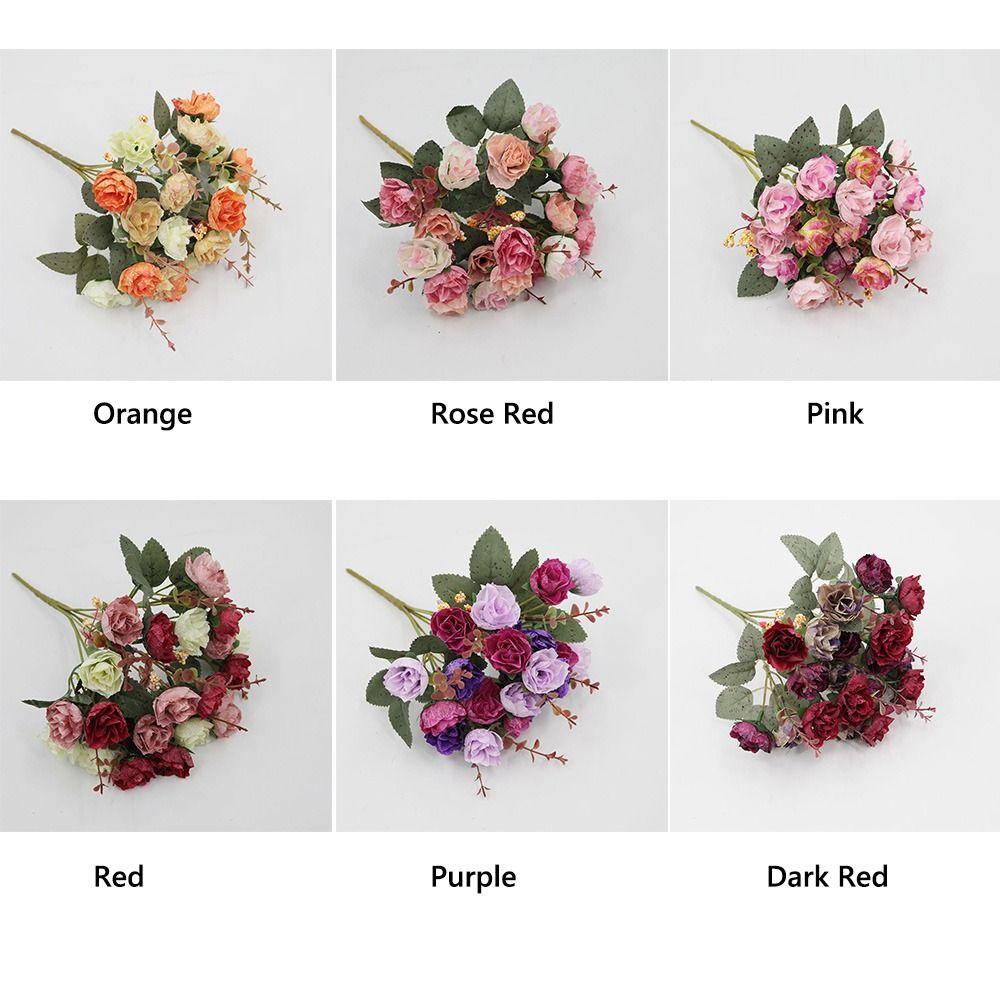 Multicolor Rose Bouquet Artificial Flower 21 Heads Simulation Flowers New Faux Rose Flower  Gifts
