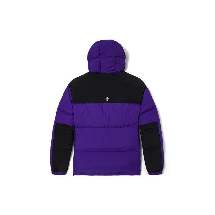 Timberland Color Block Sports Hooded Warm Down Jacket Men Outerwear Deep-Purple A22EG-A03