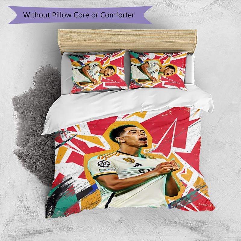 3pcs Kylian Mbappé Pattern Bedding Set Duvet Cover Set Includes Duvet Cover &pillowcases,perfect All Season Bedroom Decoration&gift
