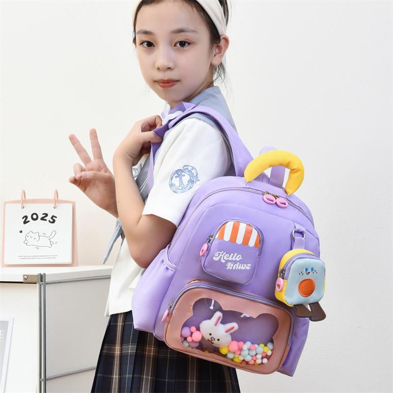 Letter Cartoon Childrens Nylon School Backpack For Kindergarten Kids