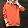 Men Autumn Hoodie Loose Hooded Contrasting Colors Hip Hop Casual Keep Warm Drawstring Korean Style Pullover Spring Hoodie Male Clothes