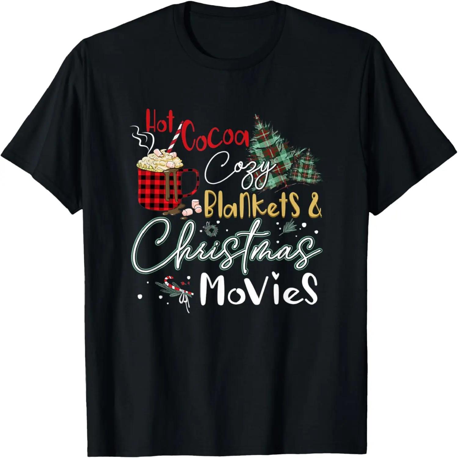 

Hot Cocoa Cozy Blanket Christmas Movies Plaid Holidays Funny T-Shirt XXXXXL різнокольоровий