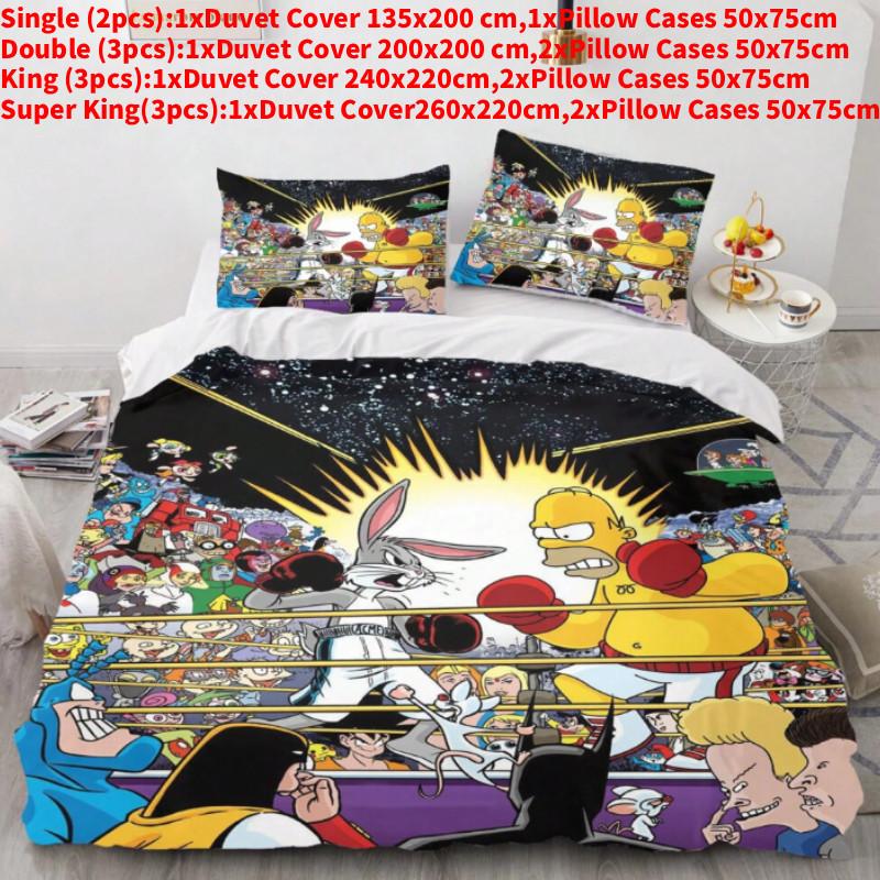 Anime Simpsons The 3d Print Duvet Cover Pillowcase Set Bedroom Gift Bedding