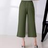 Pantaloni da Donna Primaverili ed Estivi a Nove Decimi Taglia Plus Pantaloni Elasticizzati a Gamba Larga Vita Alta Drappeggiati Sezione Sottile Pantaloni Dritti Casual