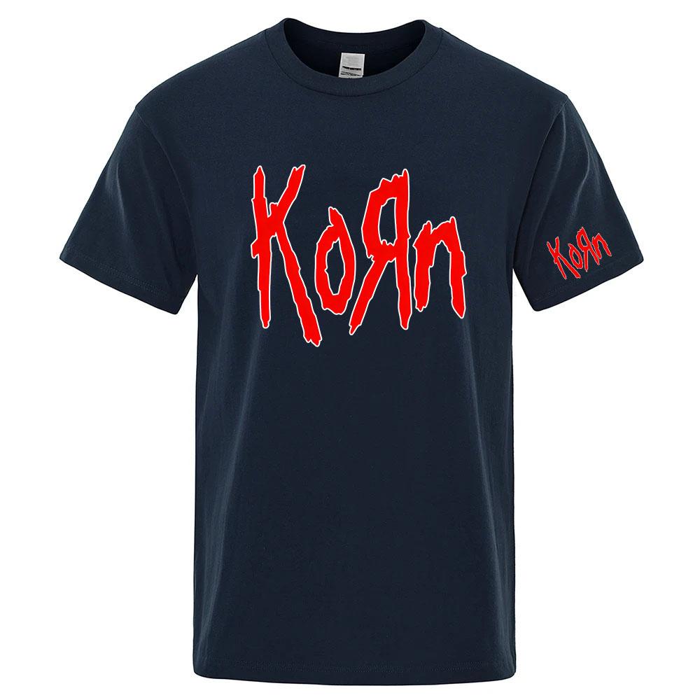 Korn Metal Rock Band Unisexs Regular Shortsleeved Shirts Are Suitable For Summer Roundneck Shirts T Shirt