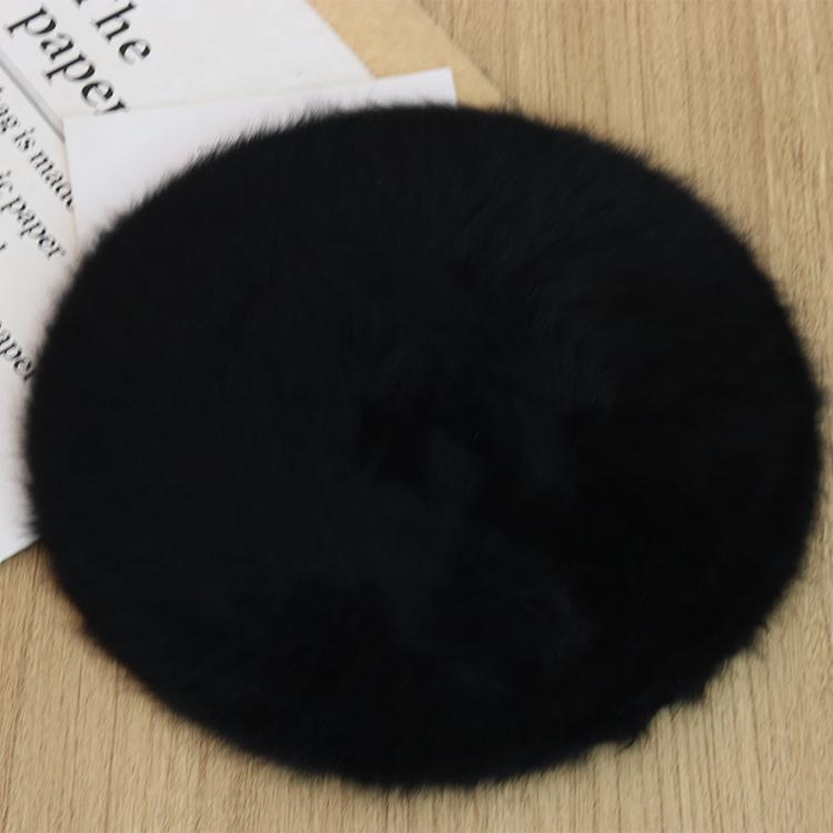 Autumn Winter New Fashion Plush Warm Good Quality Rabbit Fur Beret Winter Berets Outdoor Casual Flat Top Beret for Woman