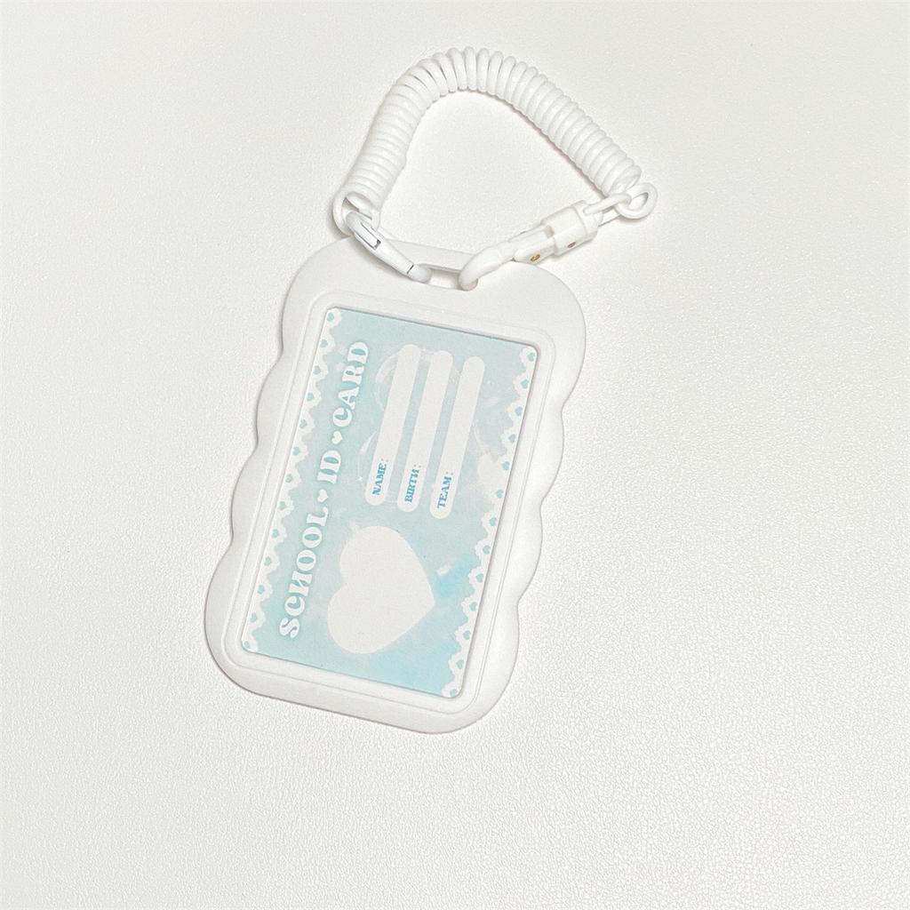 INS Pink Blue Kpop Photocard Holder Credit ID Bank Card Photo Display Holder Idol Postcard Card Protective Case with Pendant