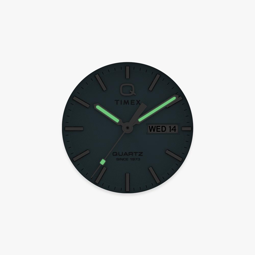[Timex] Q TIMEX Continental Day-Date Aquamarine Steel Watch 39mm TW2Y35200