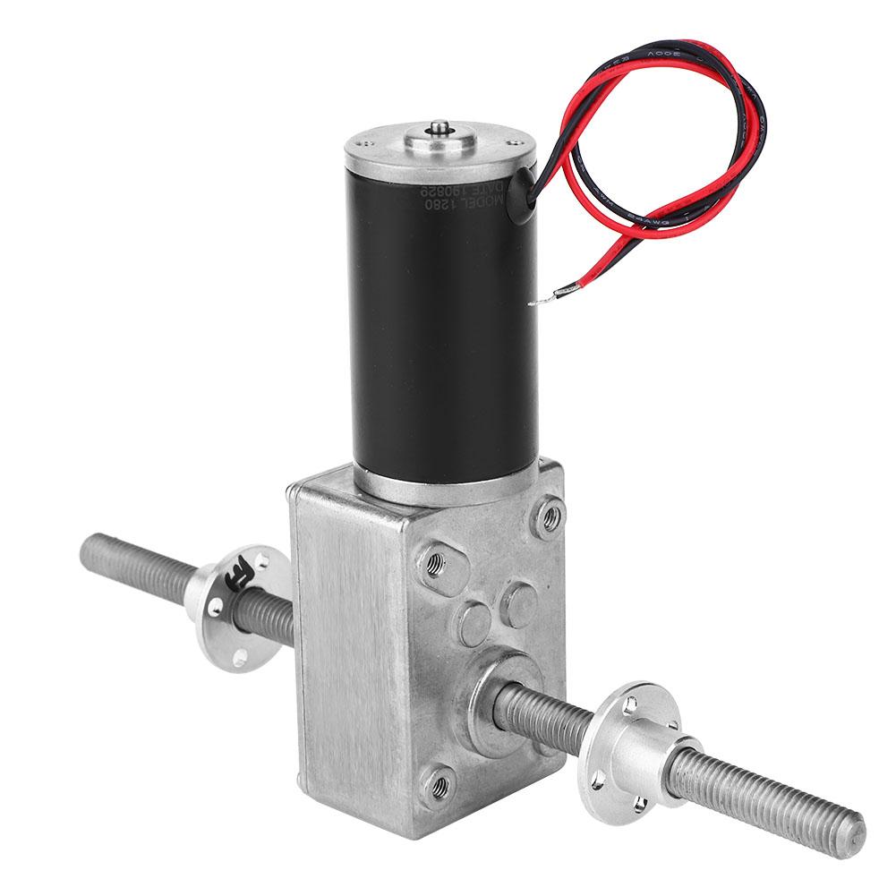 Worm Speed Reduction Motor Double Right Handed Coaxial M8 Shaft 2480 Gear Motor with Flange 24V(Speed Reduction Rate