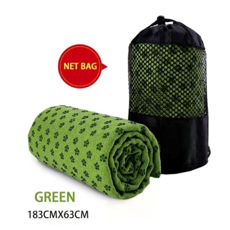 Rutschfestes Yoga-Handtuch aus Mikrofaser, verdicktes PVC, pflaumenfarbene Punkte, faltbare Yoga-Fitnessmatte mit Schweißabsorption, 1 Stück