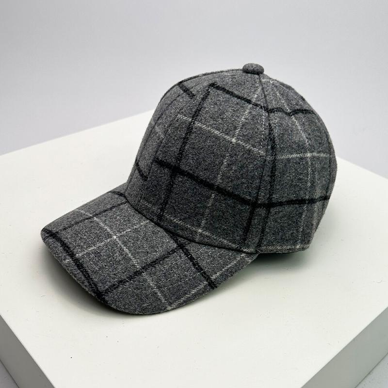Baseball Cloth Woolen Color Contrast Use Multi Women Men Her Him For Fresh Winter Autumn Fall Caps Cotton Fashion Casual British Style Check Warm