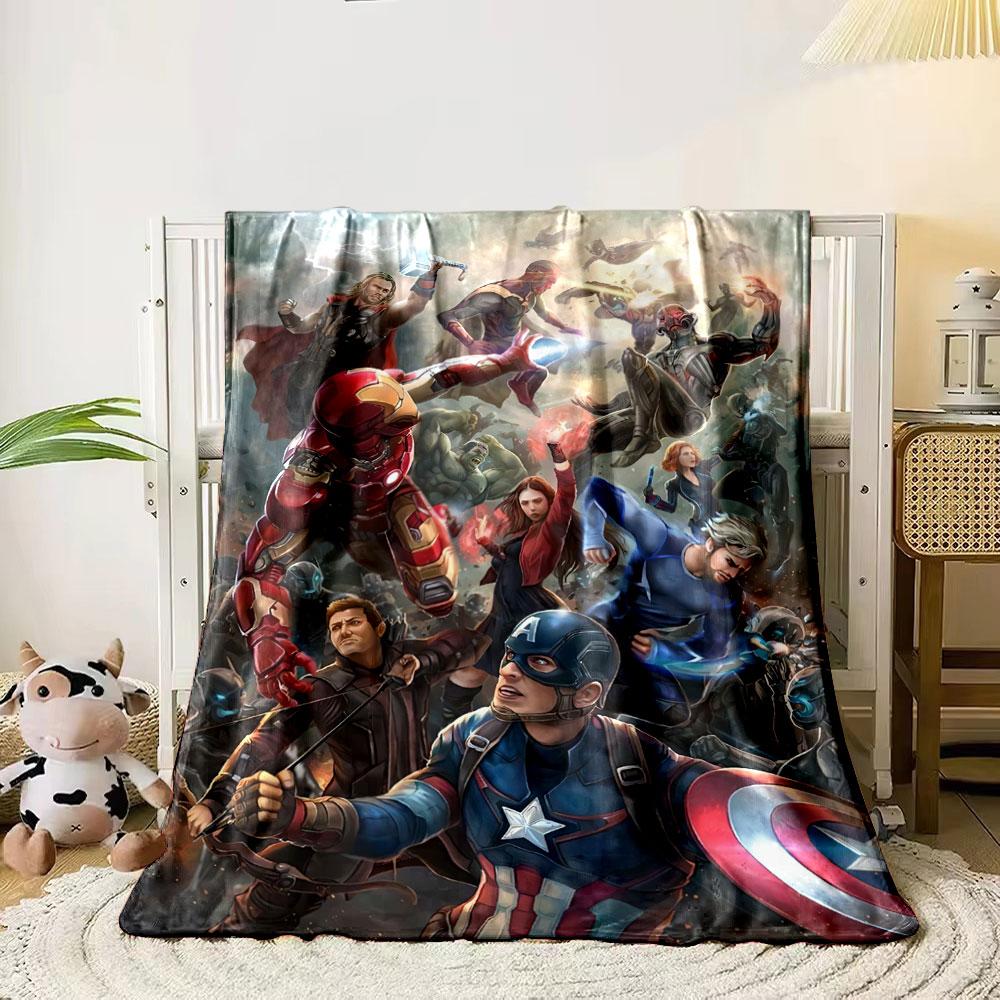 Heroes fighting robots in a dynamic battle scene with glowing effects. for all seasons blanket lunch break throw gift 80cm x 120cm