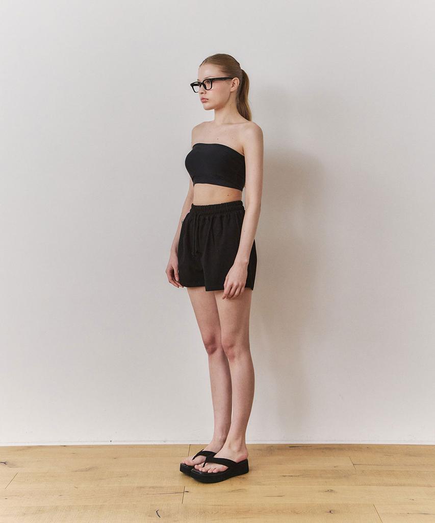 Une Everyday Cotton Logo Shorts_Black