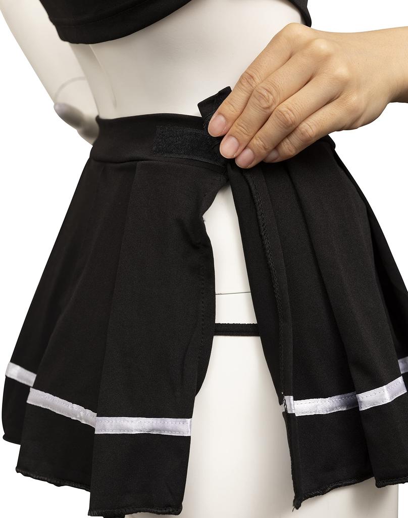 Clearstone SecretRose Cosplay Halloween Slit Police Costume for Women, Black
