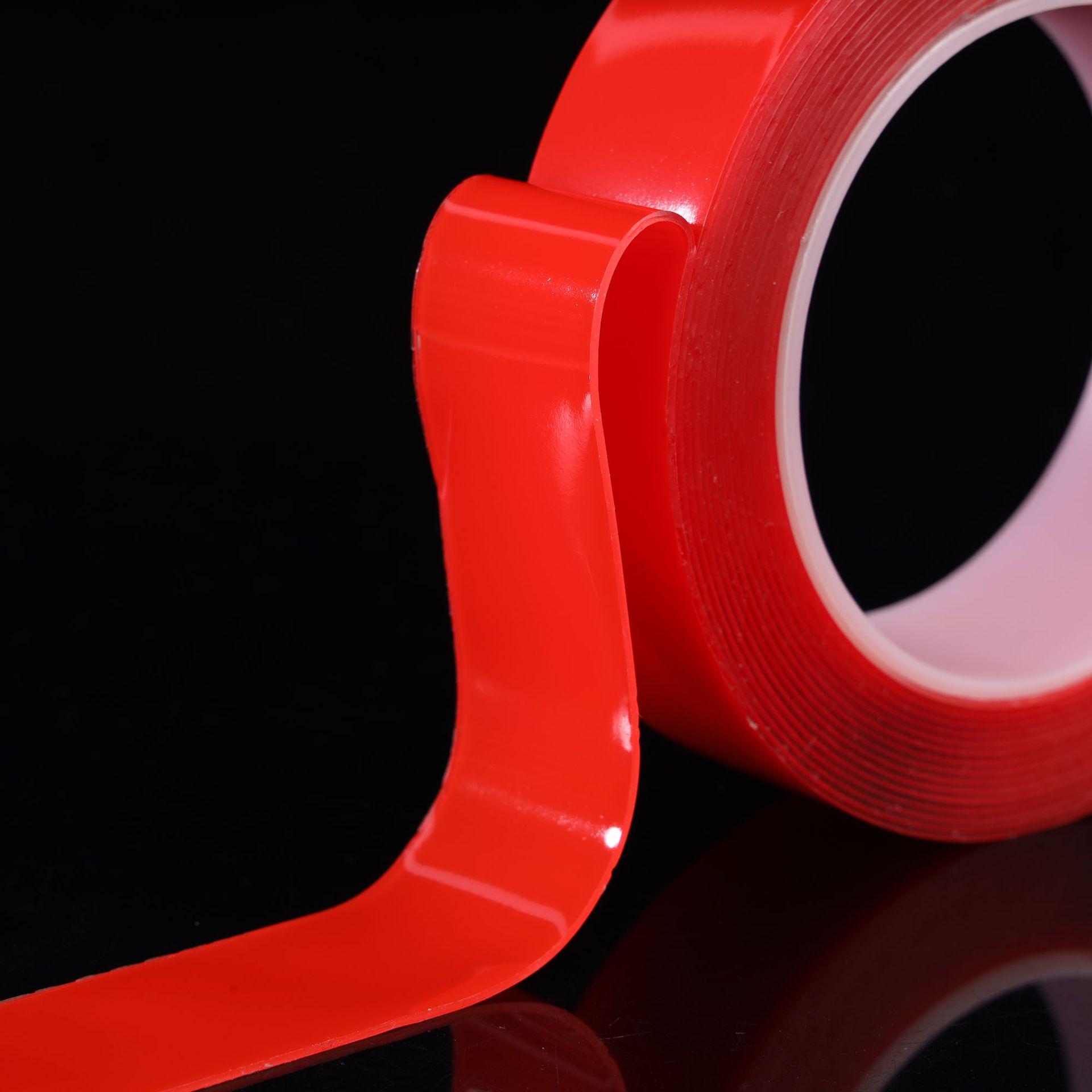 

Красная акриловая двусторонняя лента высокой вязкости - Прозрачная, без следов, термостойкая для автомобильной промышленности и нейл-арта