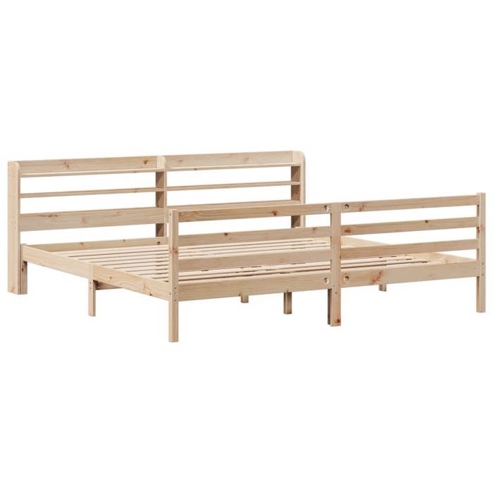 VidaXL Bed Frames with Headboard 180x200 Cm Solid Pine Wood, Bed, Bedroom Furniture, Wooden Bed, Bed 3306651
