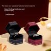 Vintage Hexagonal Velvet Ring Box Delicate Embossed Jewelry Storage Case For Proposal Wedding Jewelry Display Use