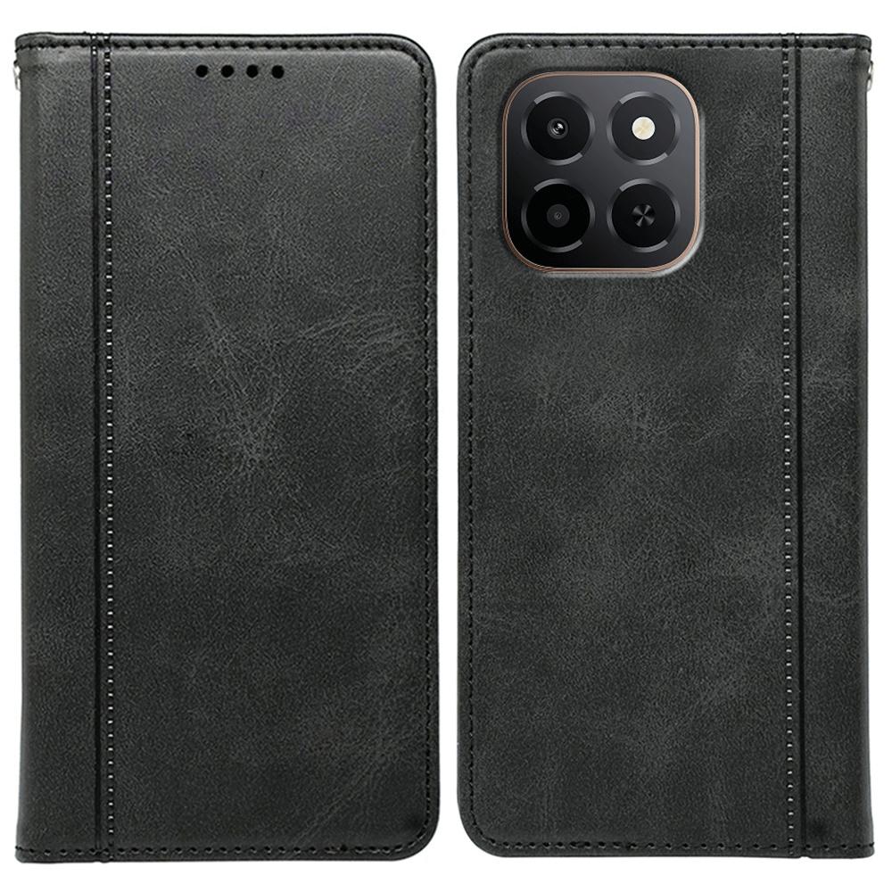 

Для Honor X6c 4G Чехол Скрытая магнитная застежка Кожаная накладка на телефон с текстурой телячьей кожи Black