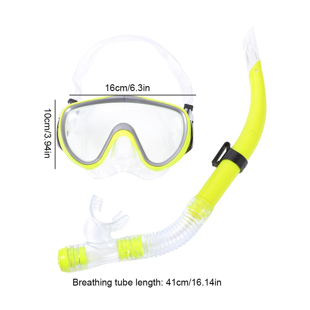 Diving Mask & Snorkel Set Adjustable Swim Goggles No Leakage Diving Snorkel Tube Anti-Fog for Swimming Snorkeling
