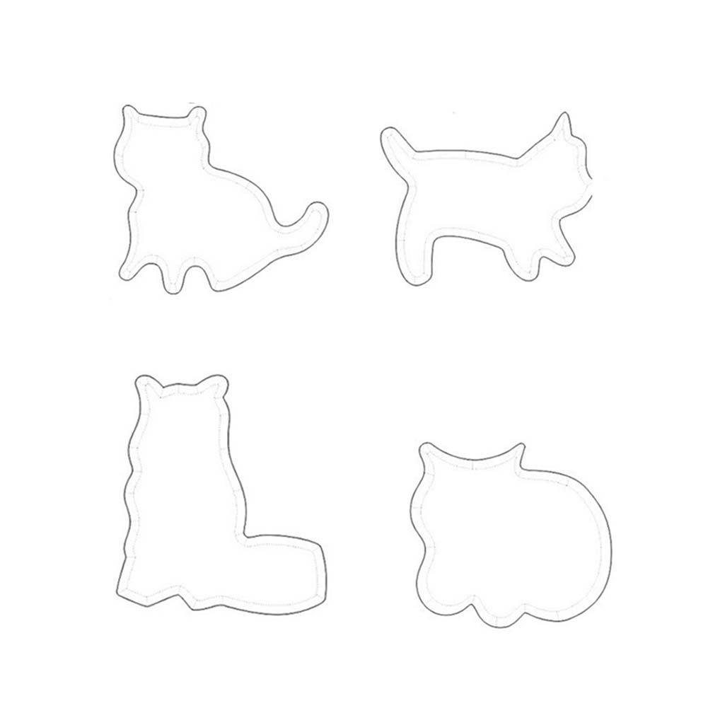 

Набор для печенья в виде котенка из нержавеющей стали, формочки для печенья из помадки, печенье для выпечки, форма для кота из помадки, 4 шт. серебряный