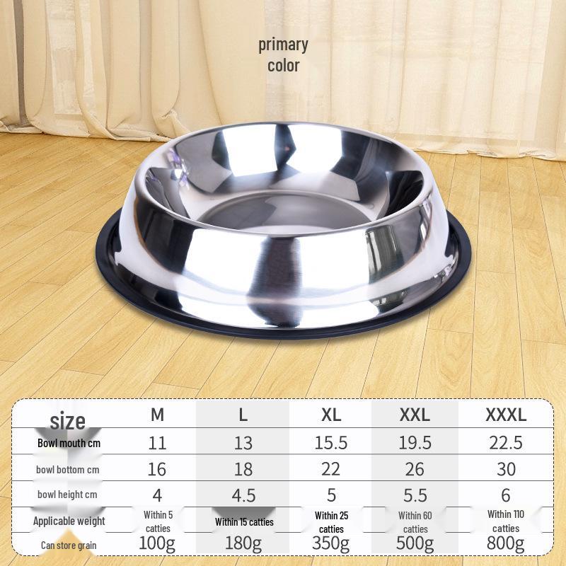 

Миска из нержавеющей стали с защитой от опрокидывания для средних и крупных собак - Миска для кормления питомцев большой вместимости Solid color